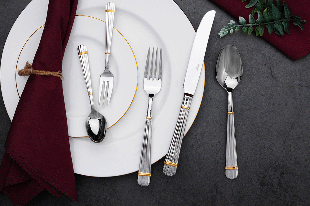 Muong nia inox, ma vang, go va su hoan hao cho bat dia gom su Noritake